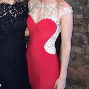 Angela and Alison Red/nude/silver Formal
